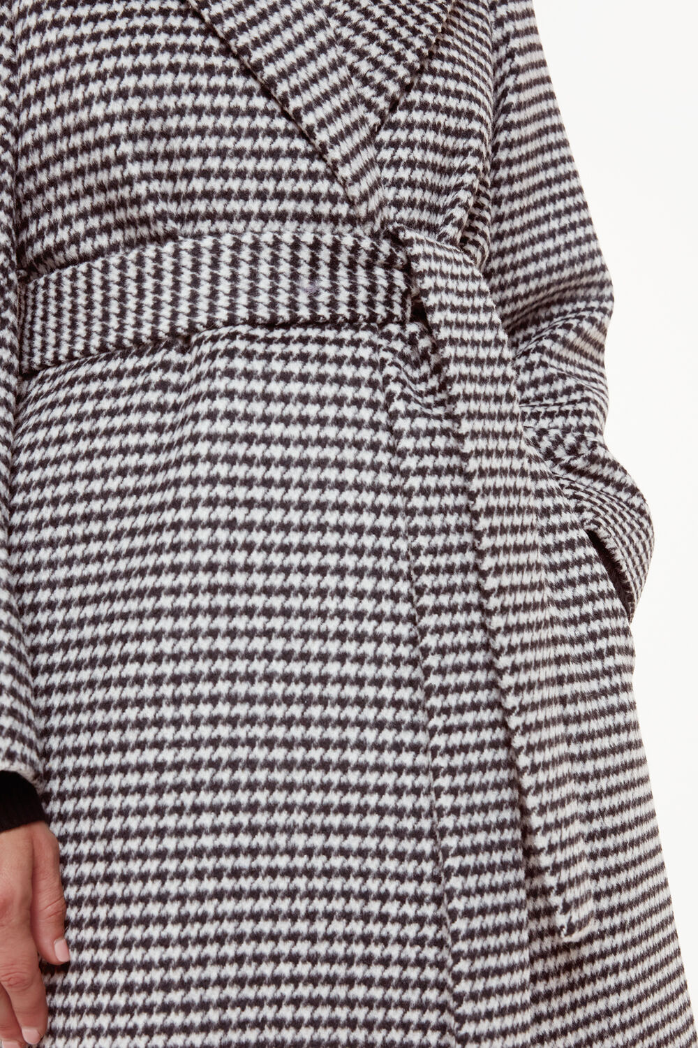 Petite Celia Houndstooth Wrap Coat