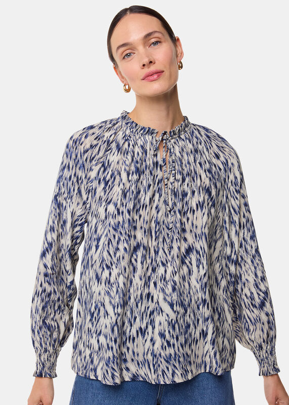 Paige Ripple Leopard Blouse