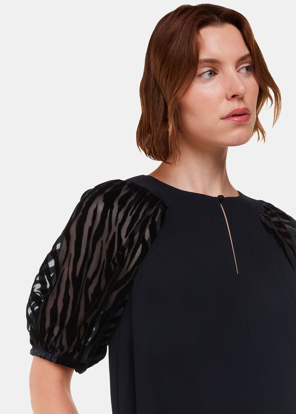 Lucy Zebra Velvet Sleeve Dress