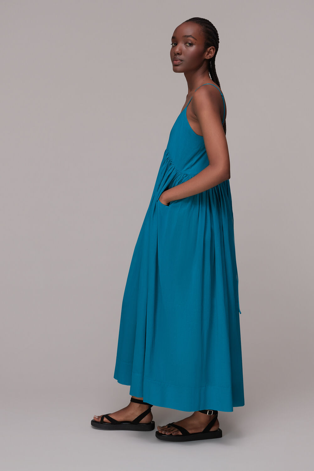 Turquoise Carmen Trapeze Dress