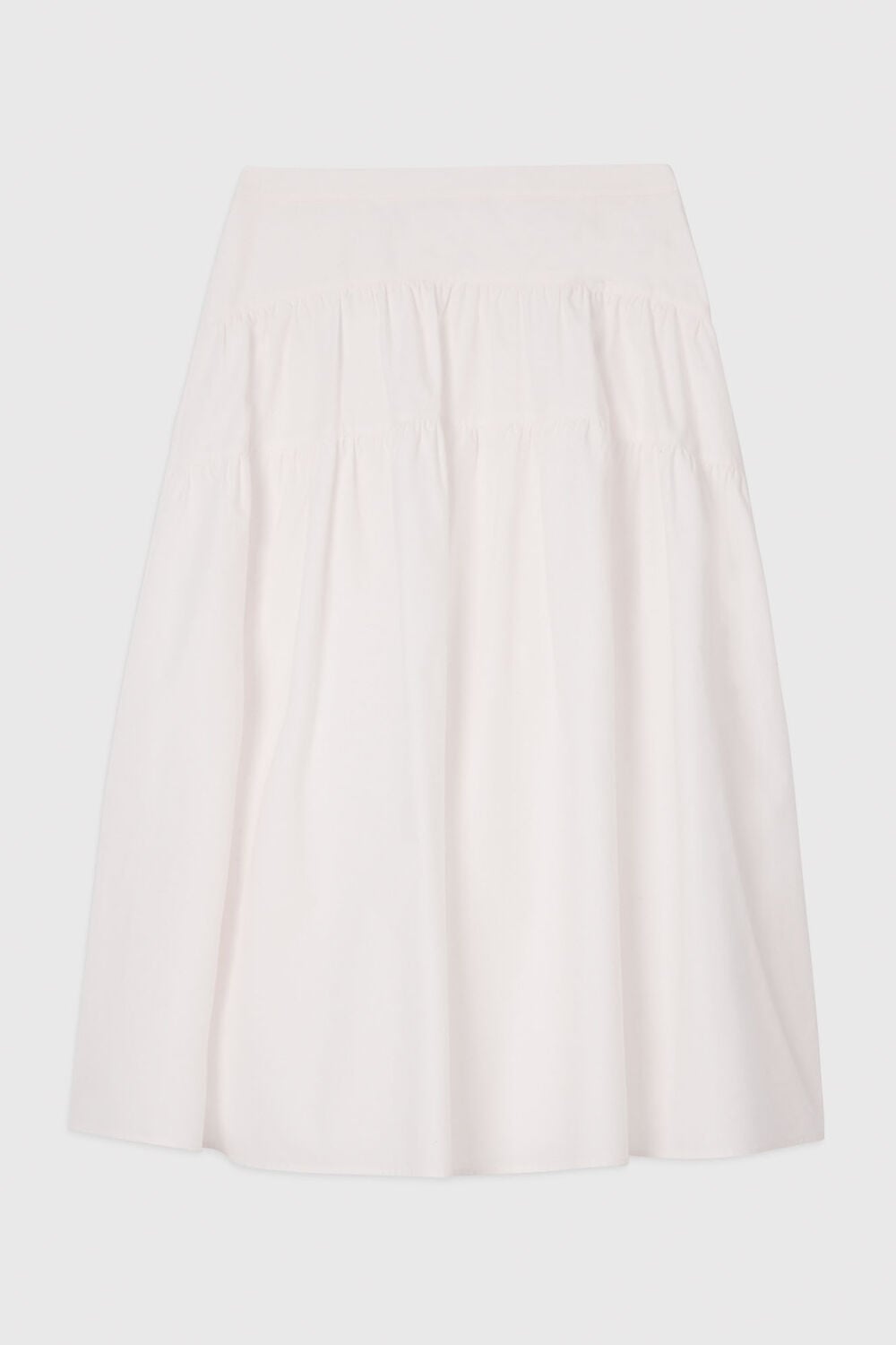Tier Hem Cotton Skirt
