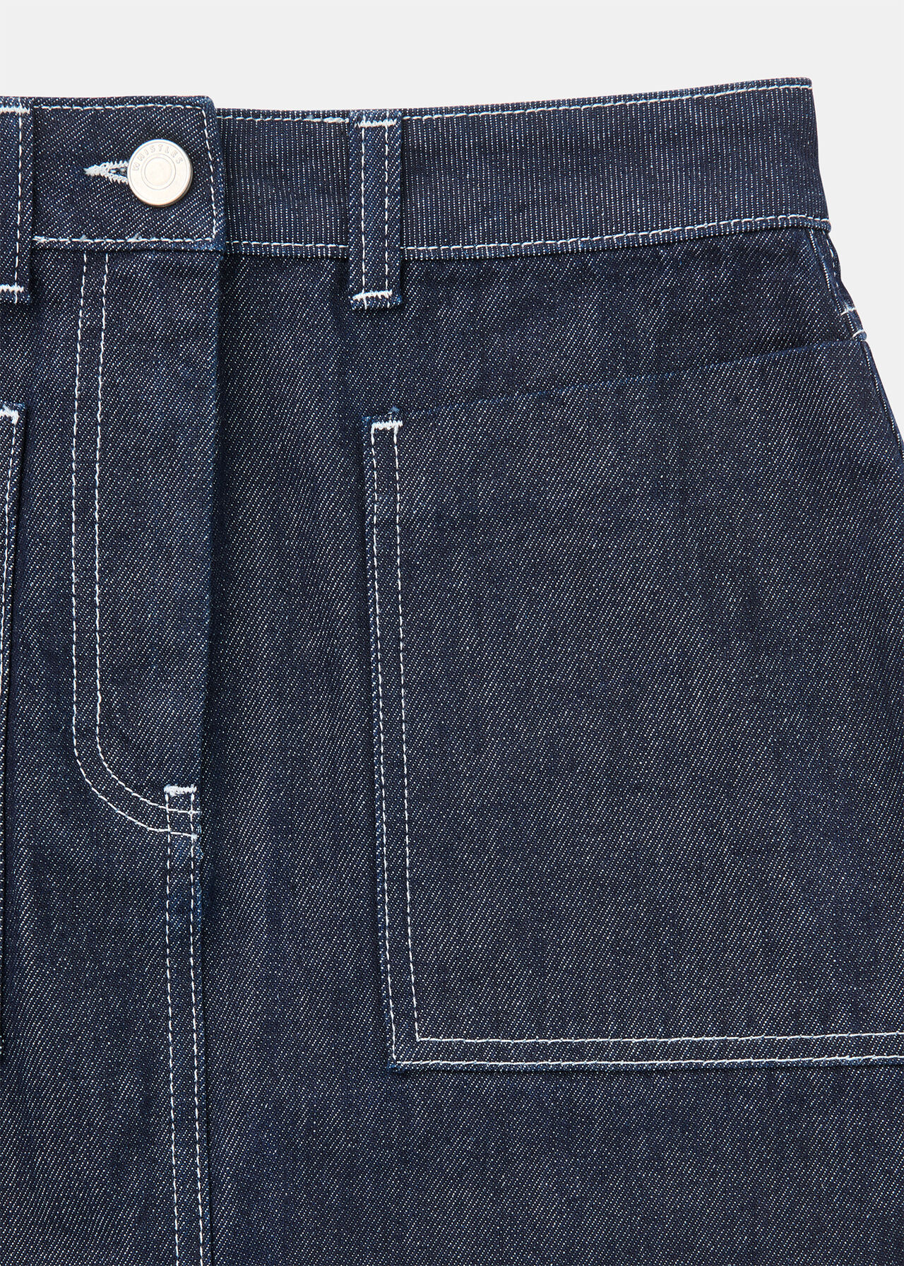 Contrast Stitch Midi Skirt