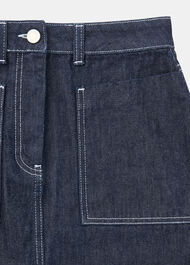 Contrast Stitch Midi Skirt