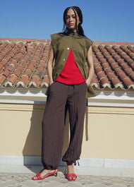 Balloon Tie Hem Trousers