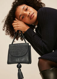 Arden Croc Tassel Bag