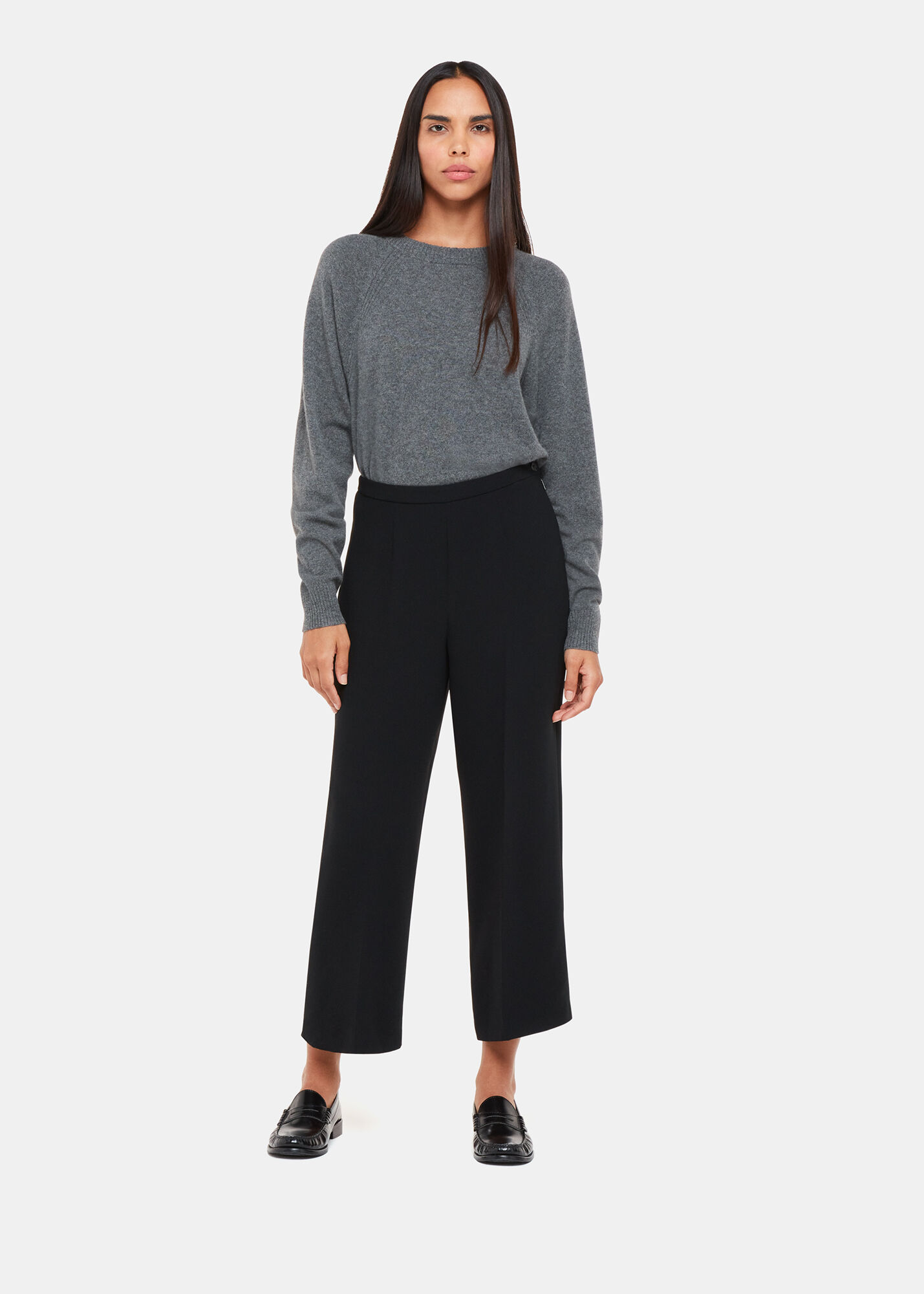 Polyester cropped sale trousers