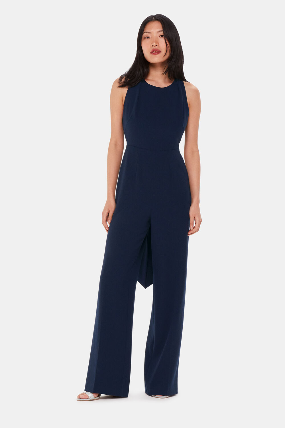 Navy Tie Back Maxi Jumpsuit