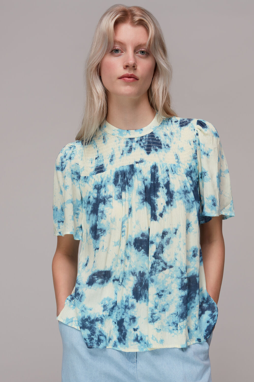 Tie Dye Textured Blouse