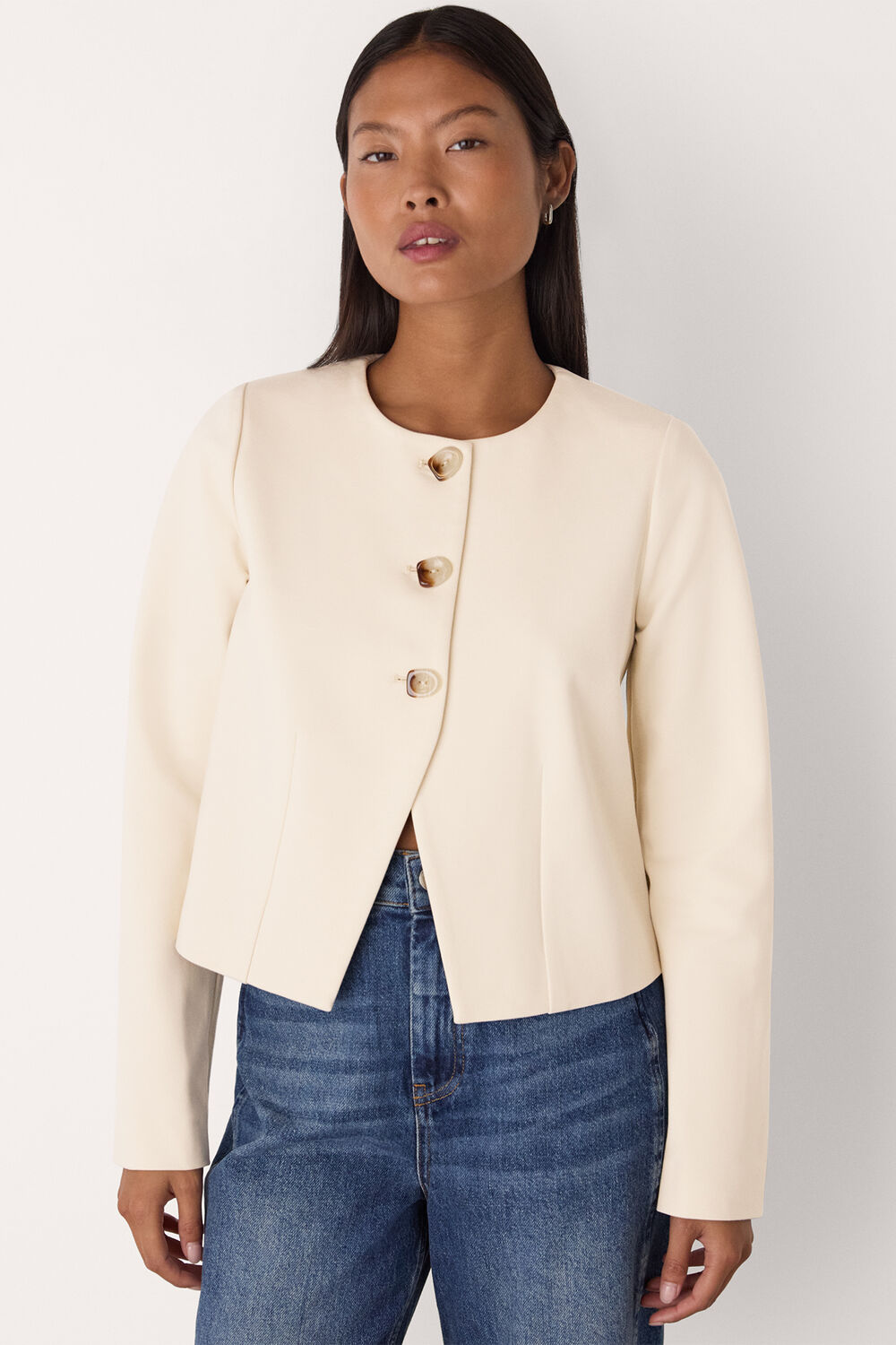 Petite Anne Ponte Button Jacket