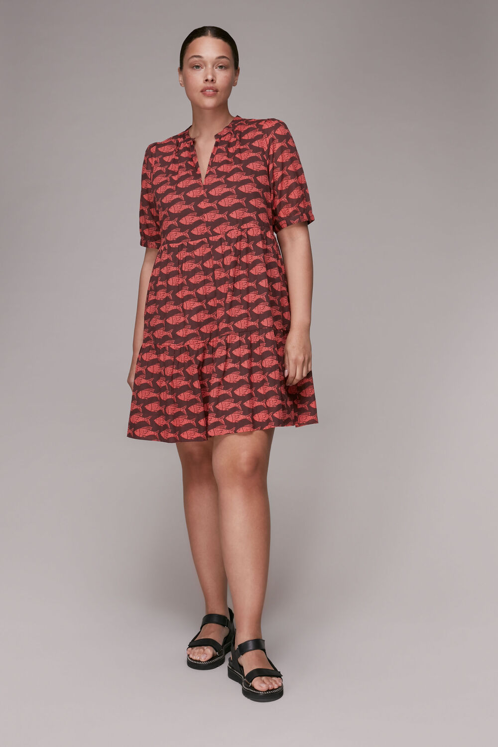Pisces Print Trapeze Dress