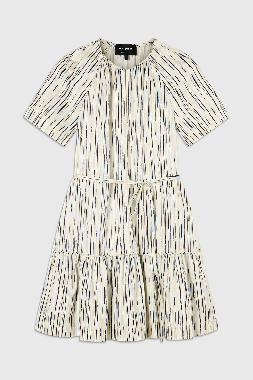 Ivory Petite Abstract Stripe Short Dress