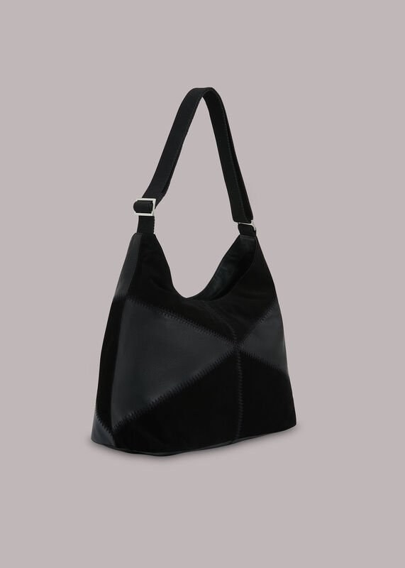 Black Norah Patchwork Shoulder Bag