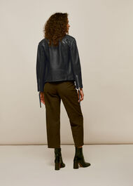 Tessa Tumbled Leather Biker Black