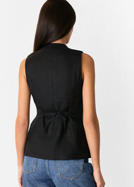Black Molly Linen Waistcoat Coord
