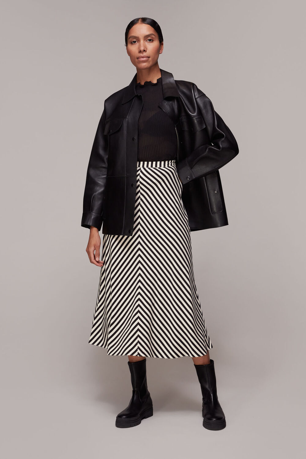 Diagonal Stripe Skirt