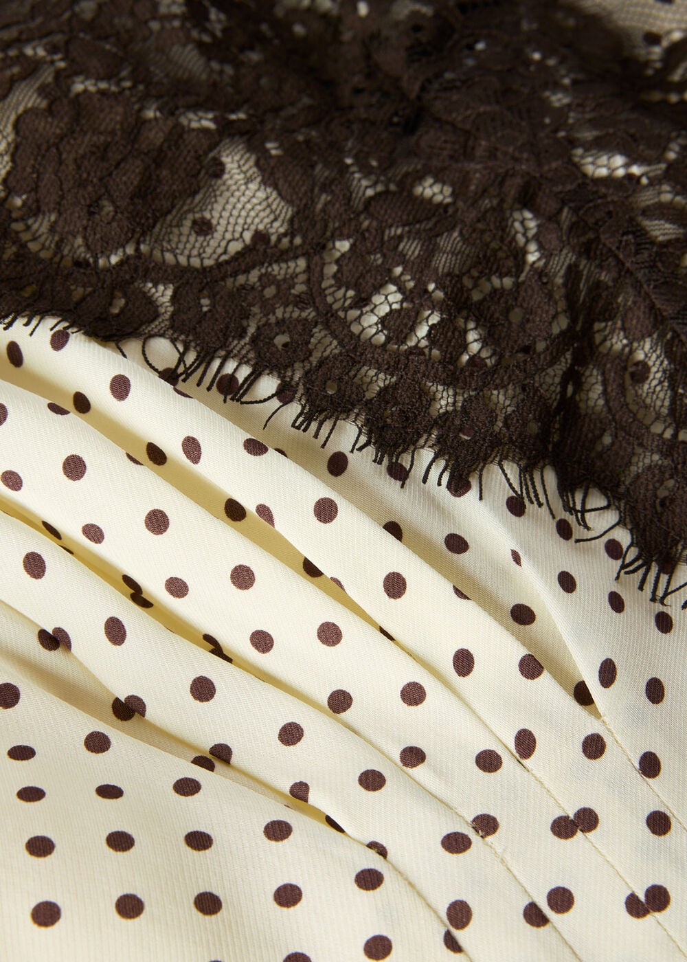 Petite Lace V Neck Spot Midi Dress