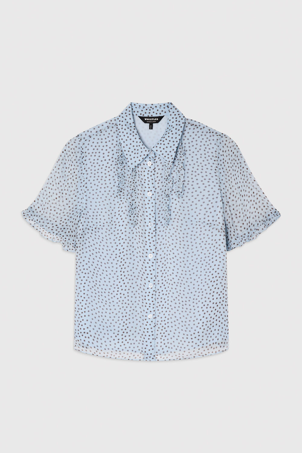 Polka Dot Sheer Sleeve Shirt
