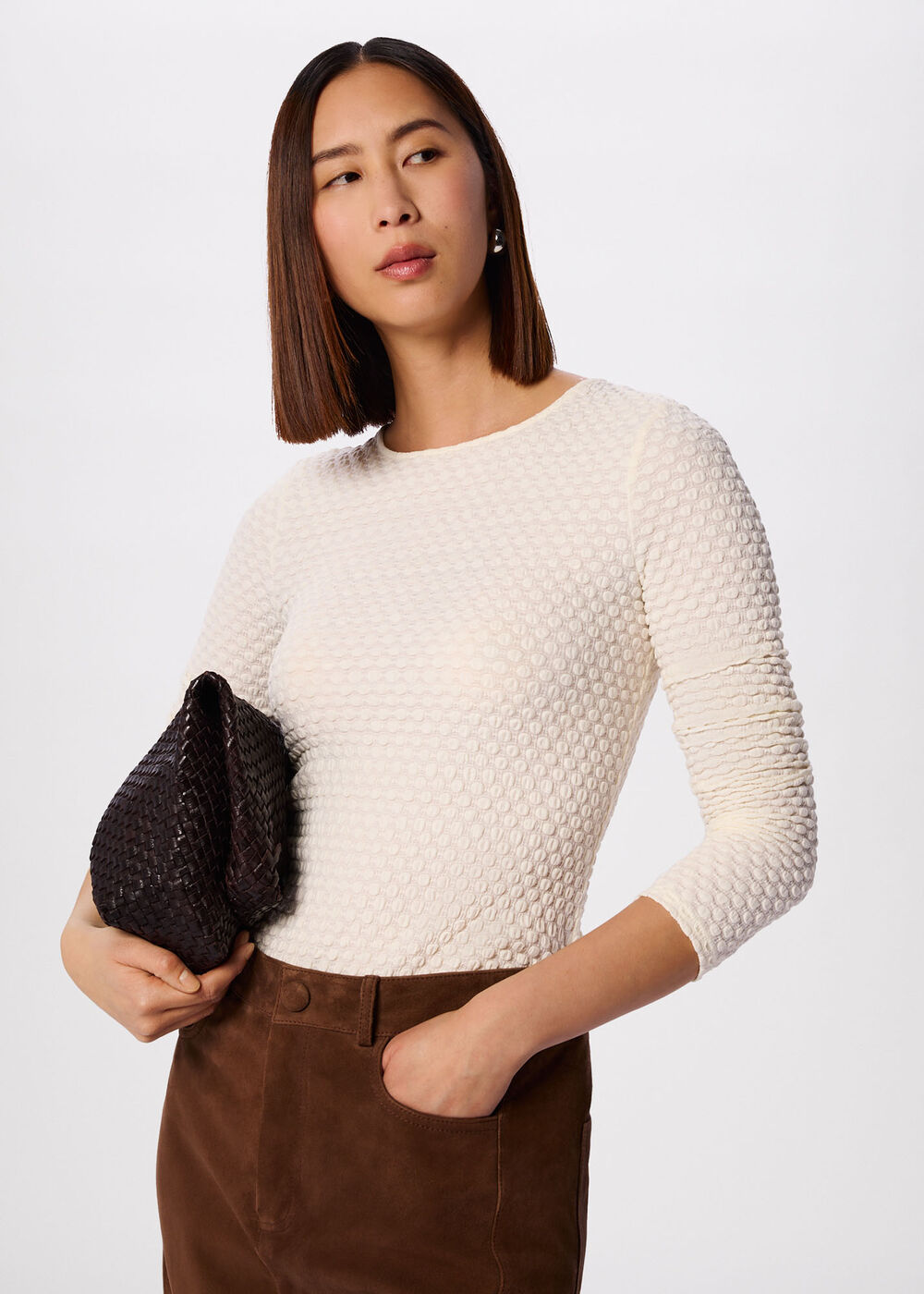Textured Circle Jersey Top
