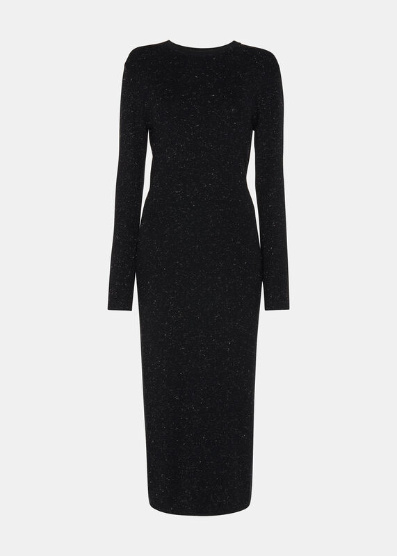 Black Annie Sparkle Knit Sweater Dress