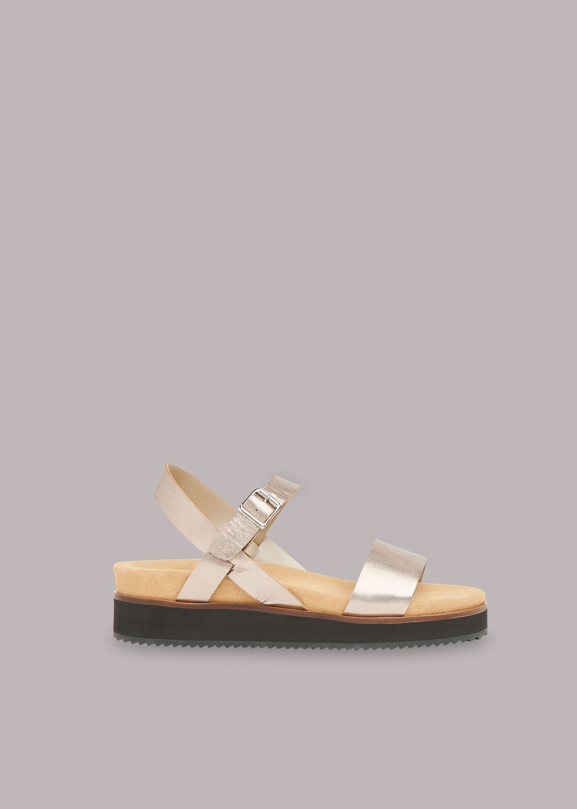 Pewter Nola Footbed Sandal | WHISTLES | Whistles US |