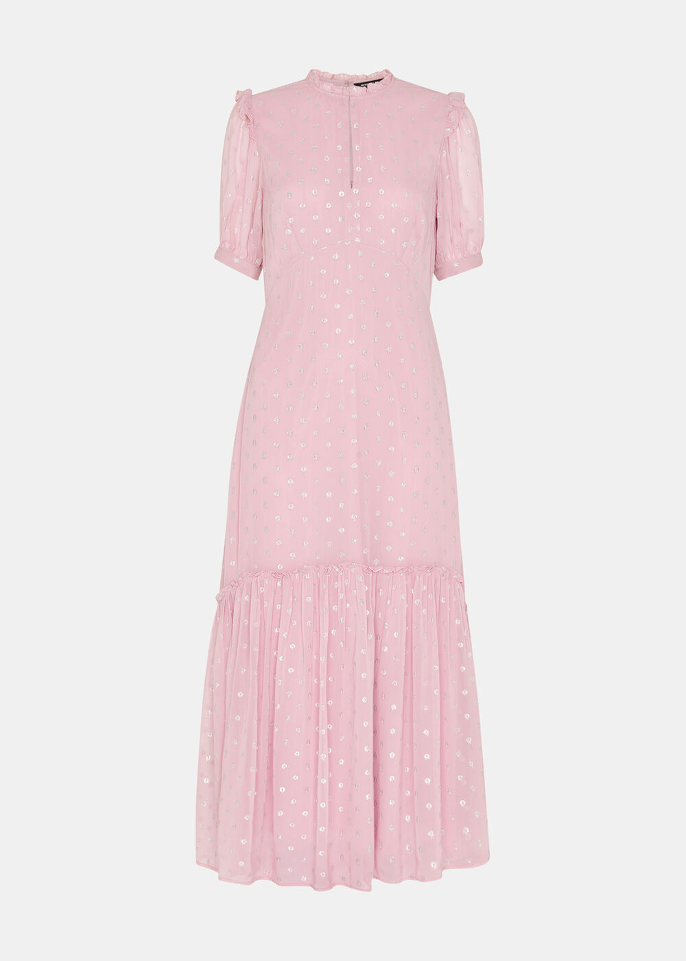 Metallic Spot Midi Dress