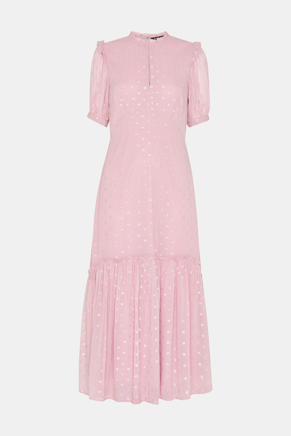 Metallic Spot Midi Dress