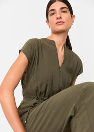 Petite Sleeveless Drawstring Jumpsuit