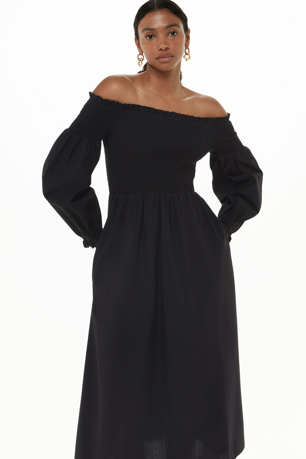 Clara Bardot Poplin Dress
