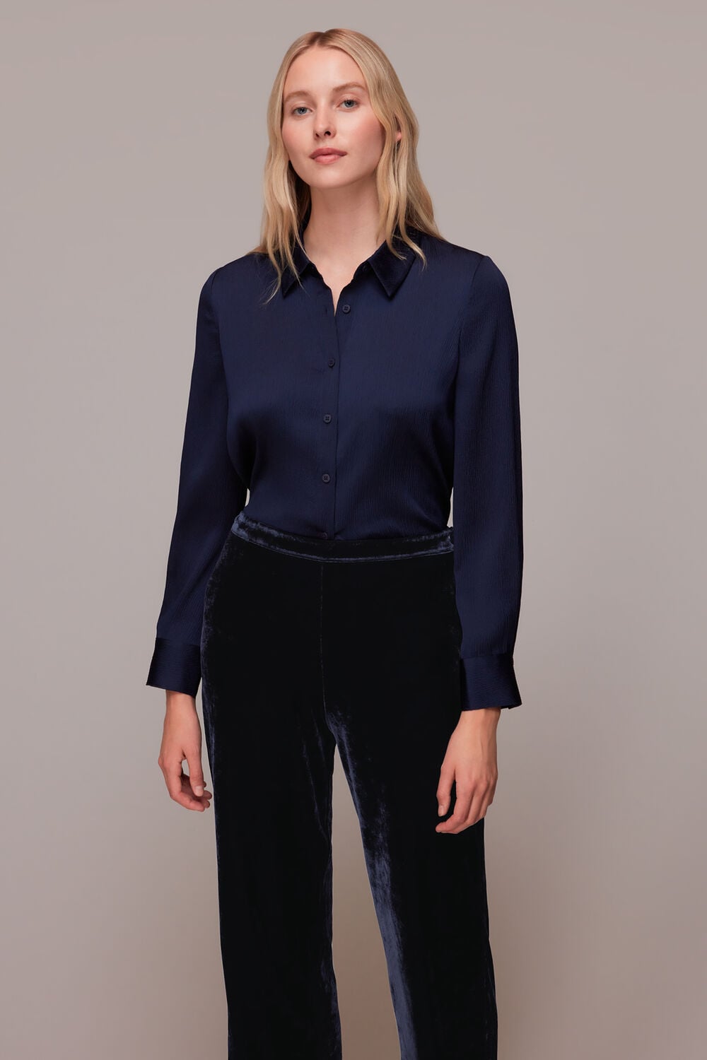 Velvet Wide Leg Crop Trouser
