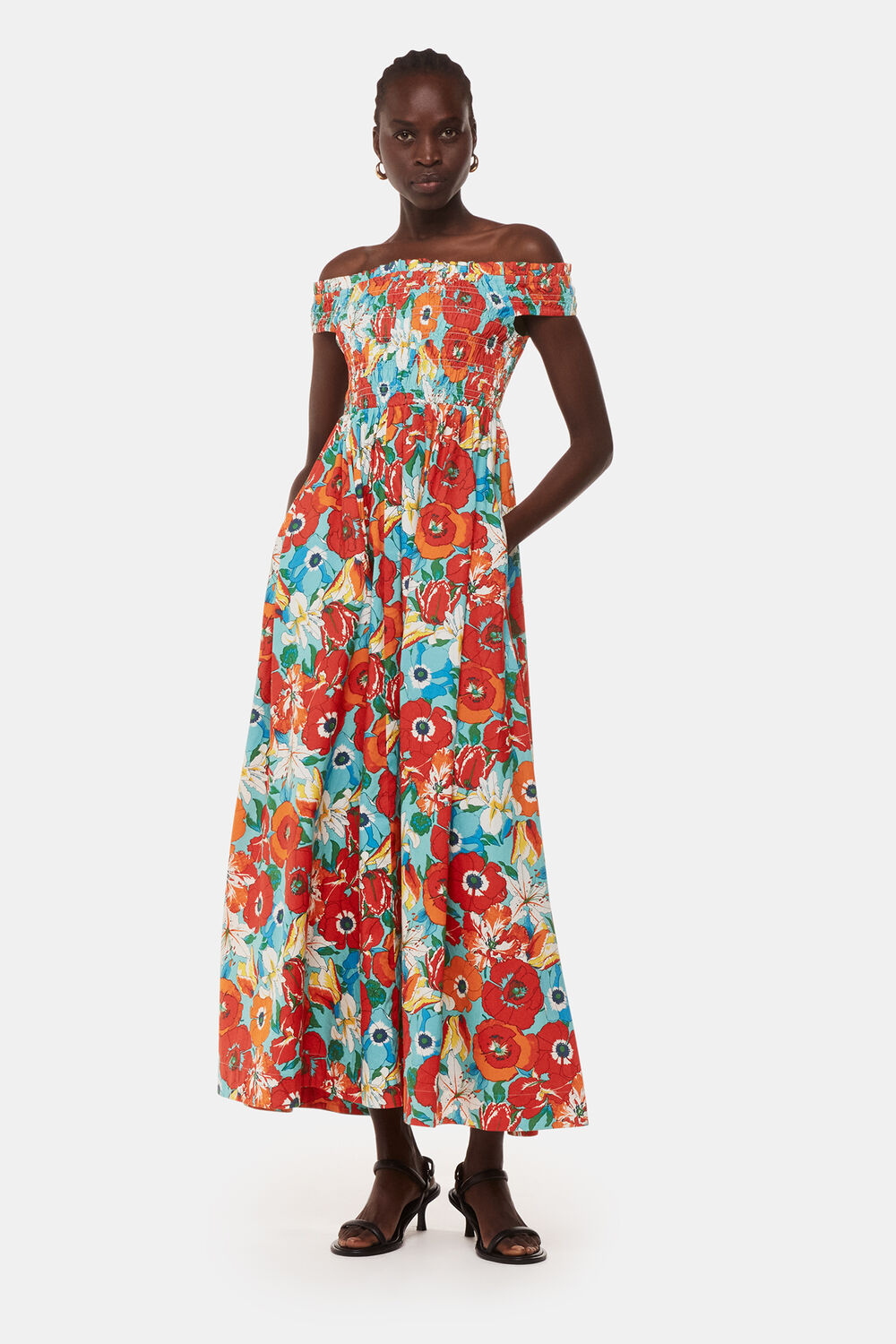 Multicolour Blossom Tulips Bardot Dress