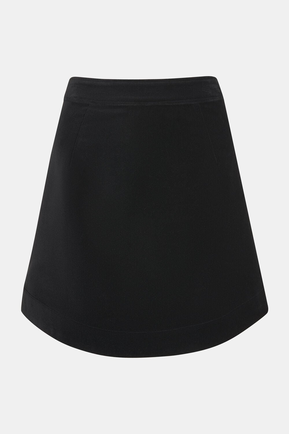 Petite Velvet Curved Hem Mini Skirt