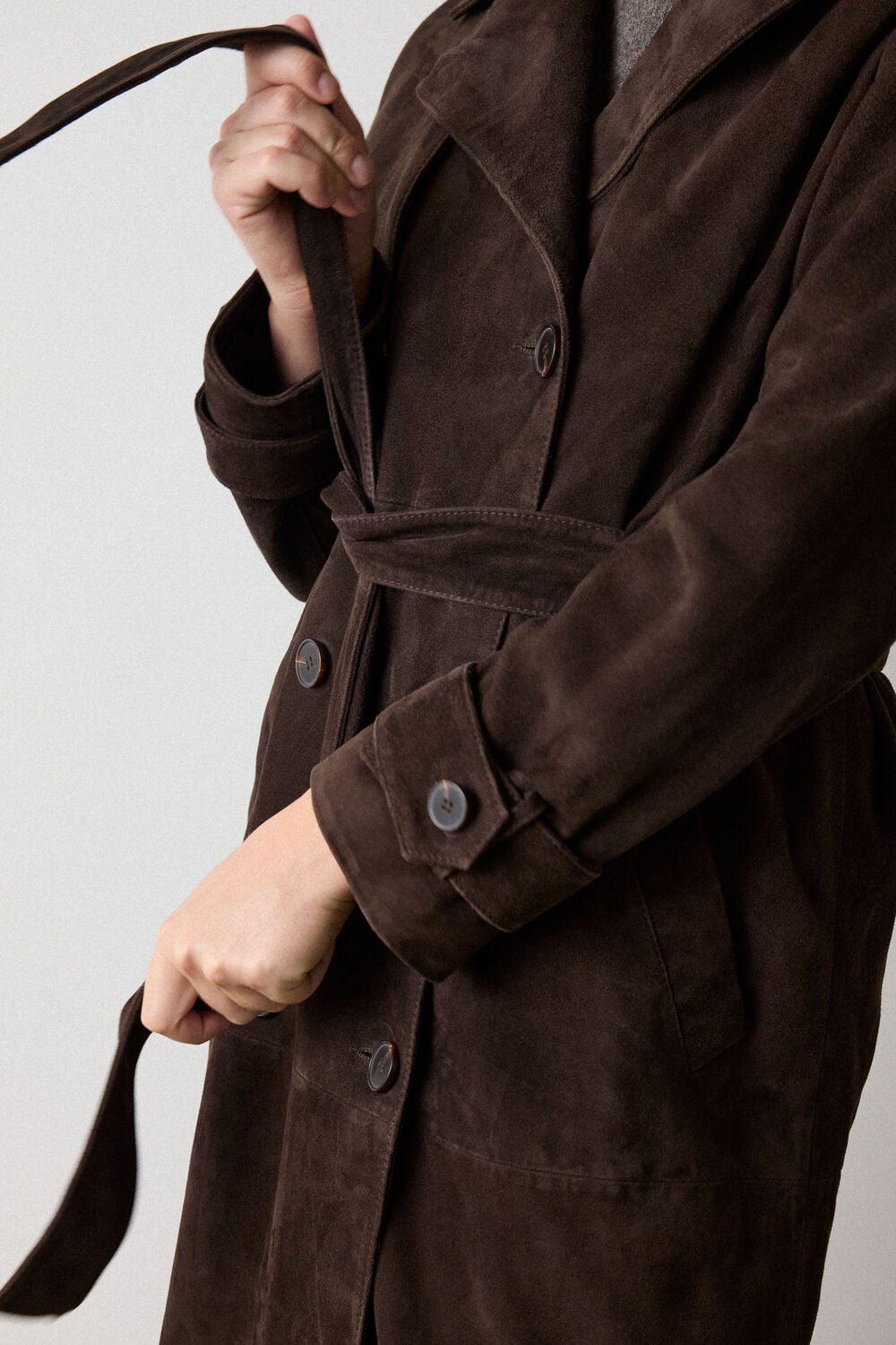 Suede Trench Coat