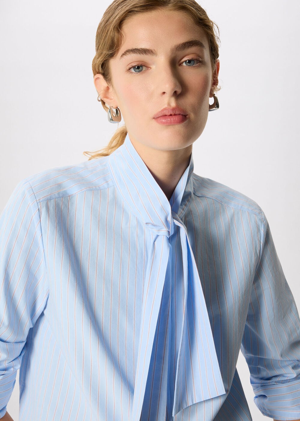 Scarf Stripe Cotton Shirt