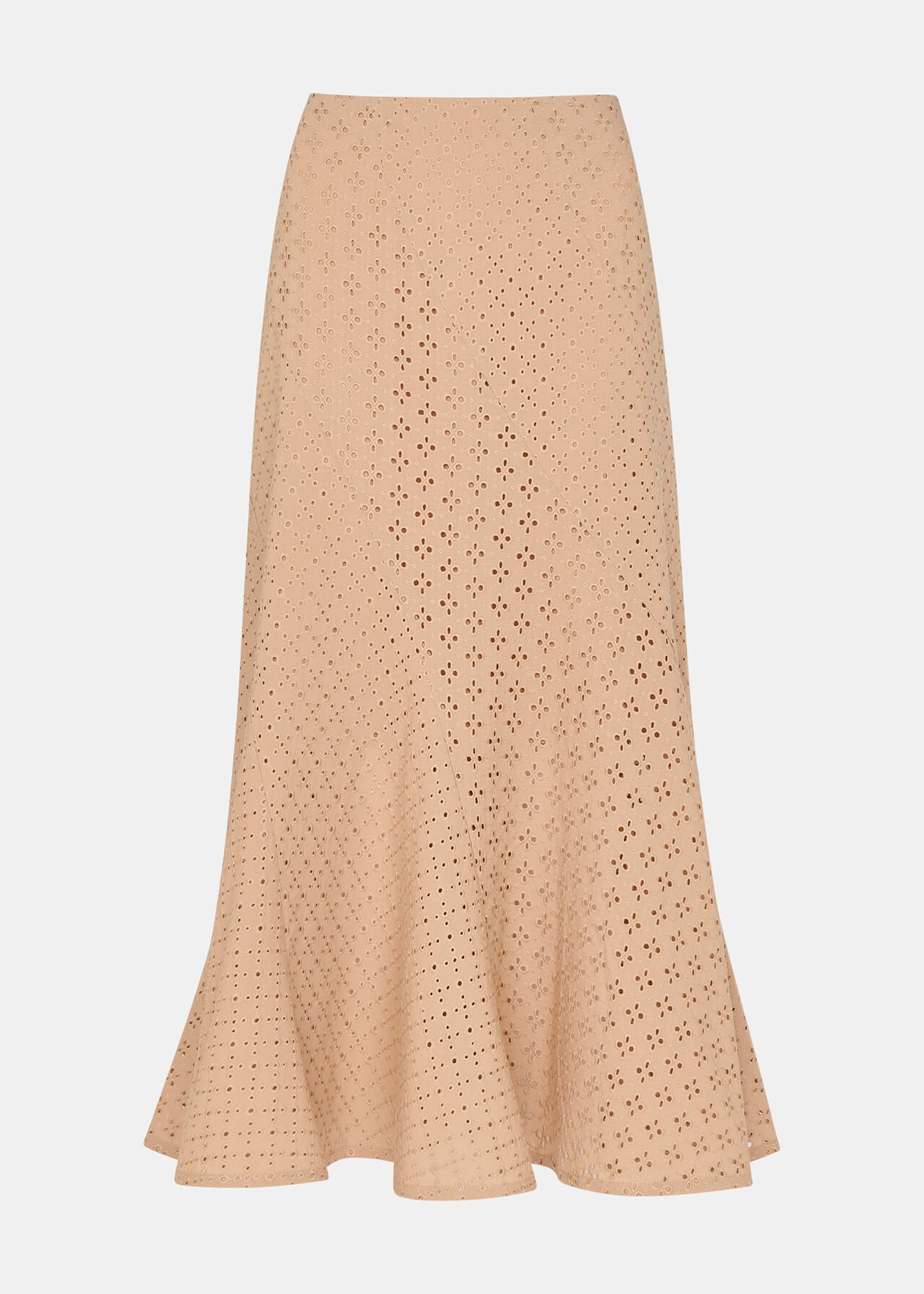 Cotton Broderie Midi Skirt