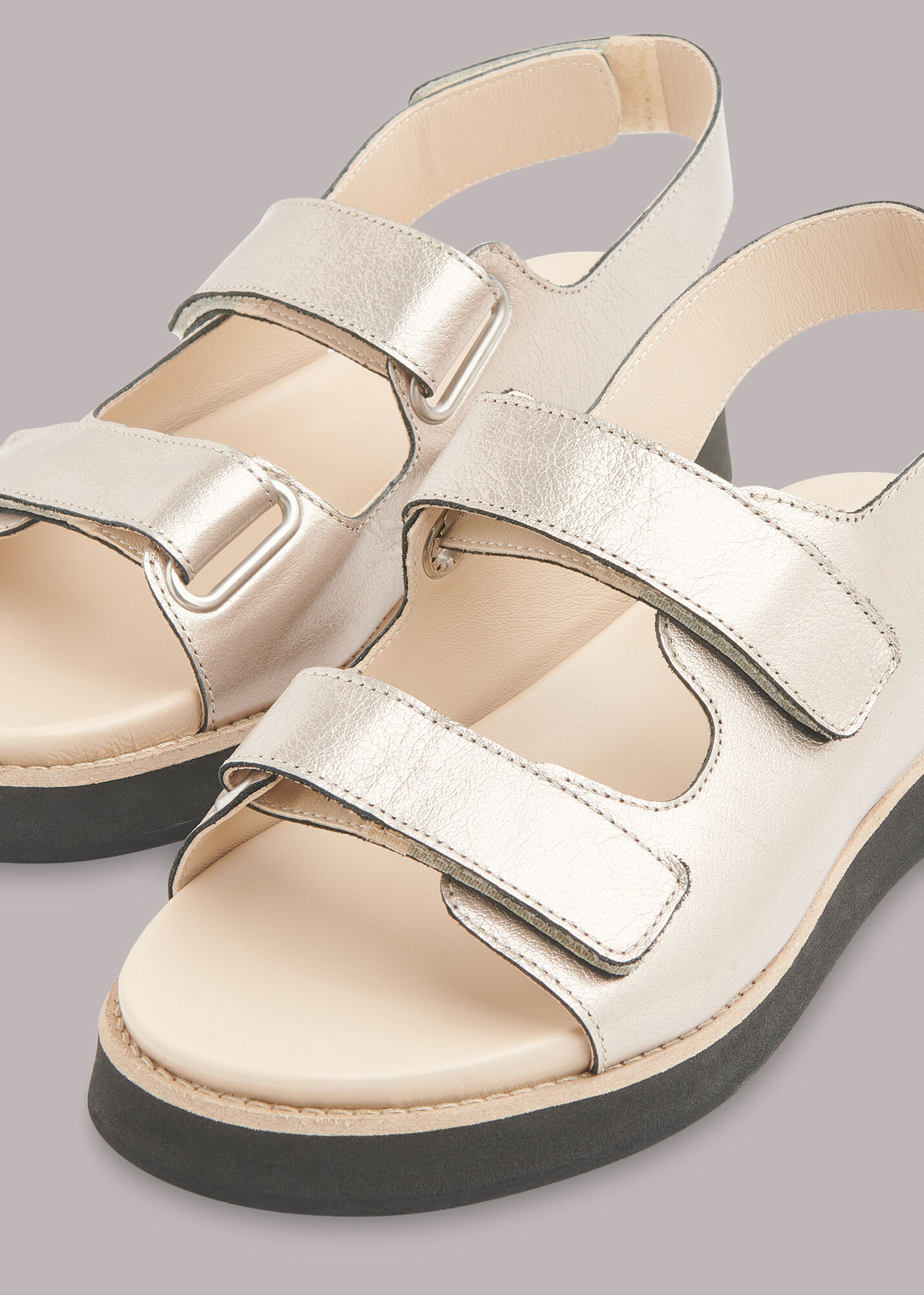 Pewter Rocco Velcro Sandal | WHISTLES