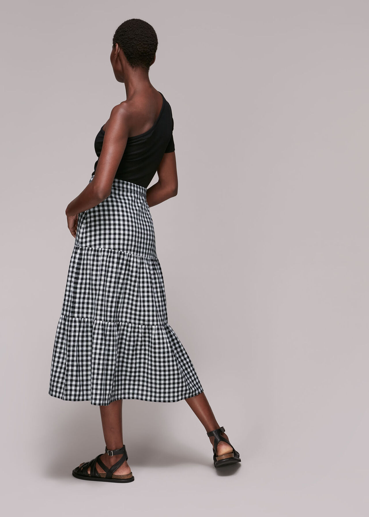 Tiered Gingham Skirt