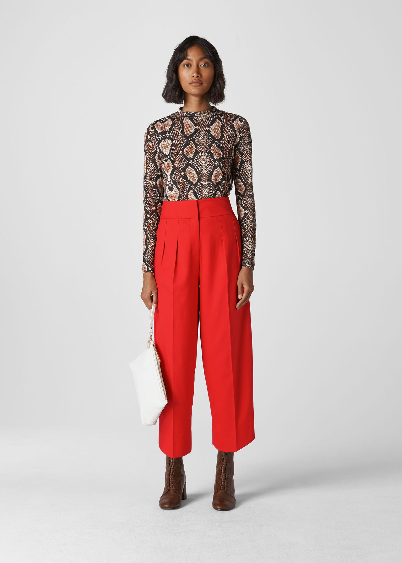 Red Sophie Pleat Front Peg Trouser | WHISTLES