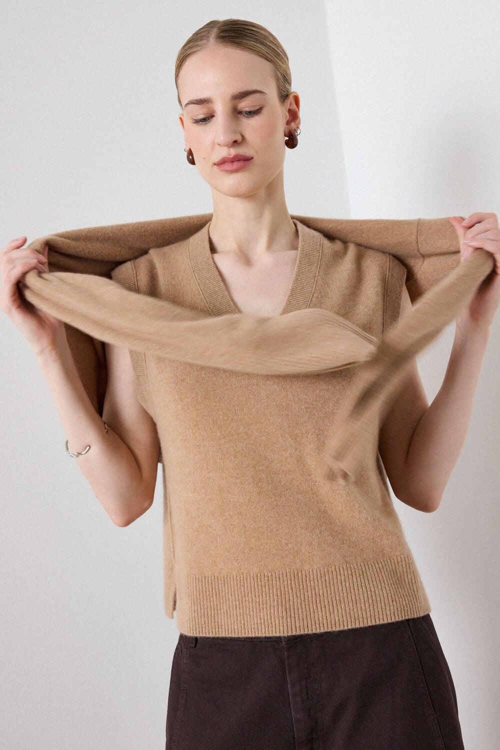 Cashmere V Neck Tank