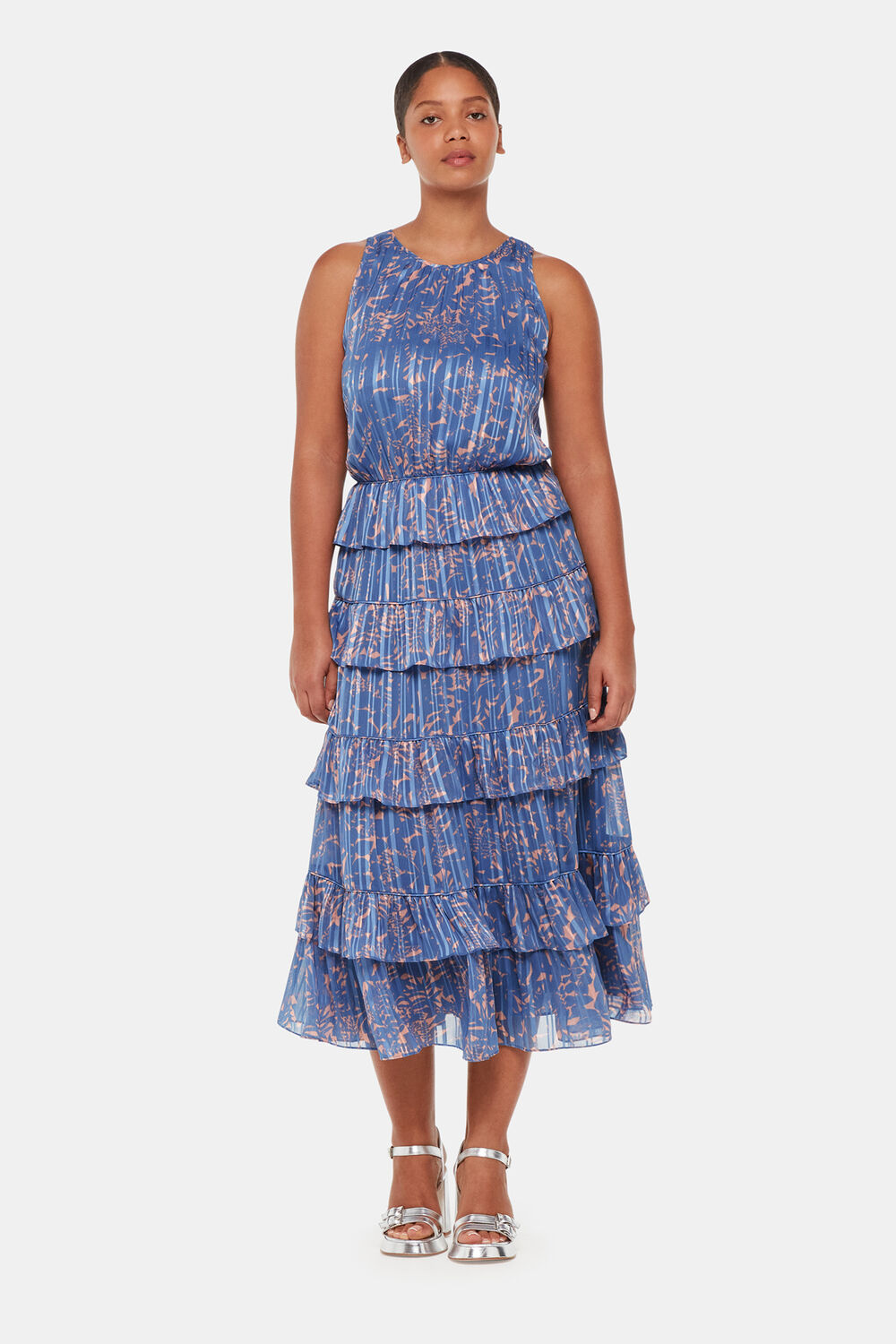 Purple Tropical Leaves Paloma Dress