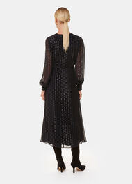Metallic Stripe Midi Dress