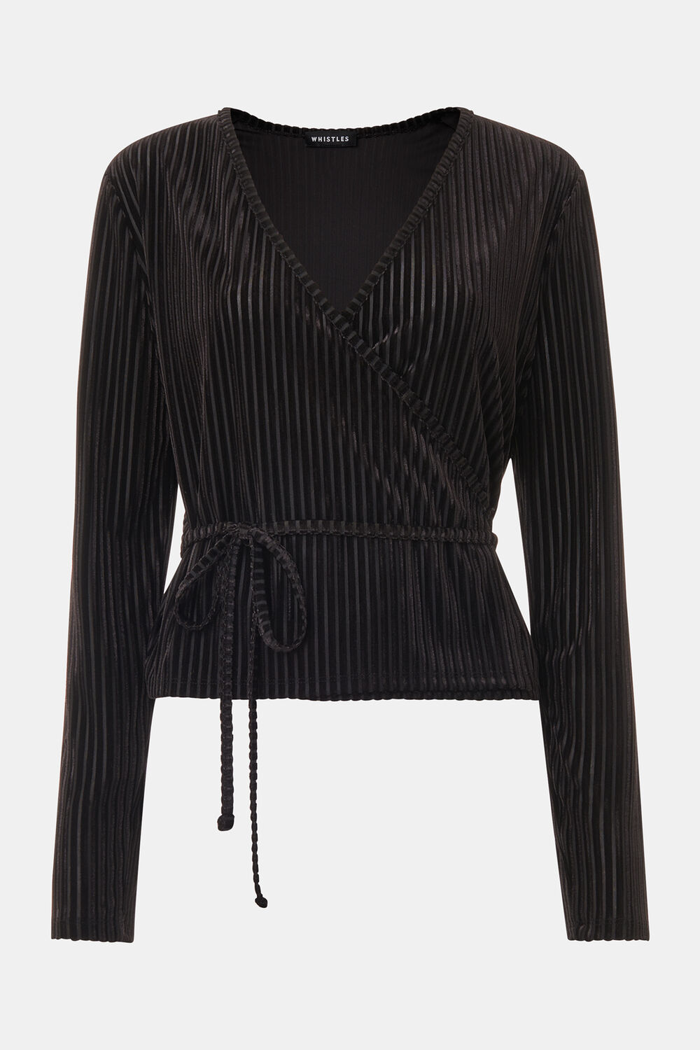 Velvet Stripe Wrap Cardigan