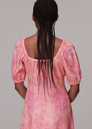 Cracked Batik Print Silk Dress