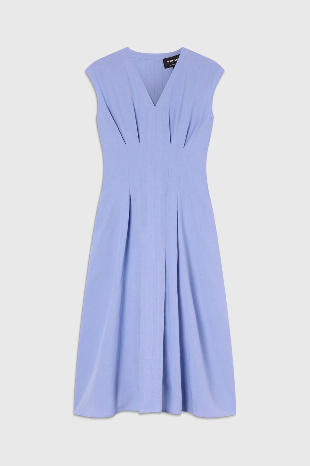 Blue Panel Linen Blend Dress