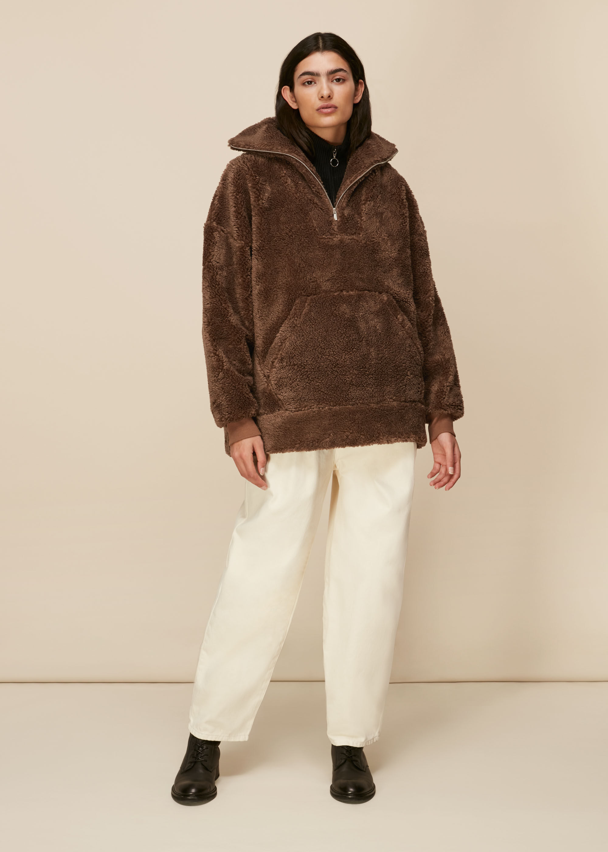 borg half zip sweatshirt