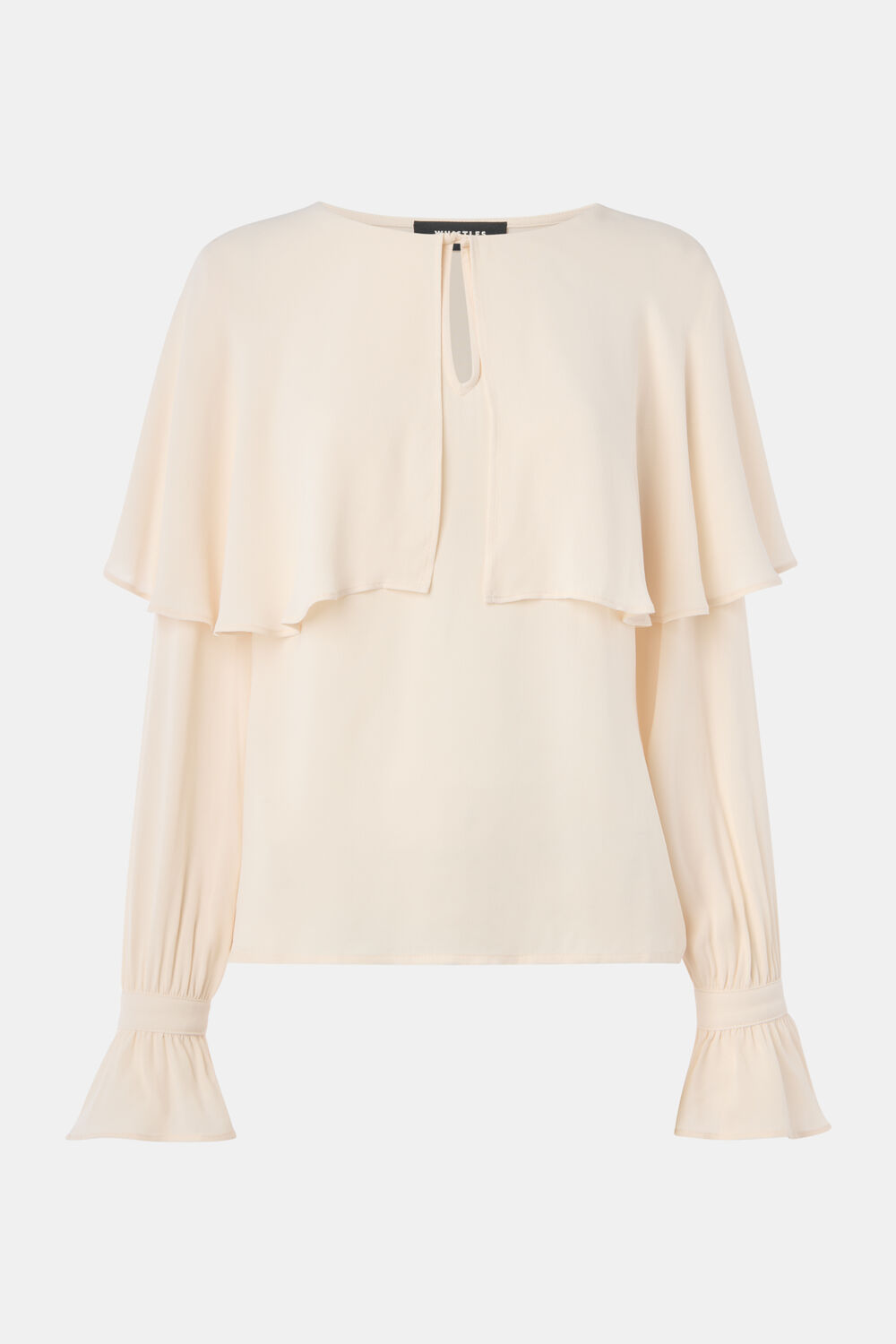 Cape Detail Crepe Blouse