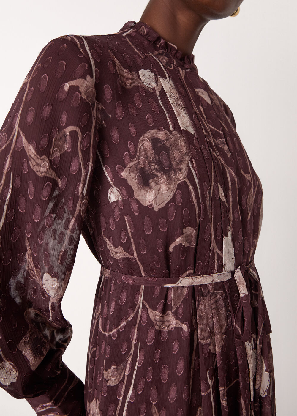 Floral Dobby Midi Dress