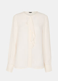 Draped Ruffle Feminine Blouse