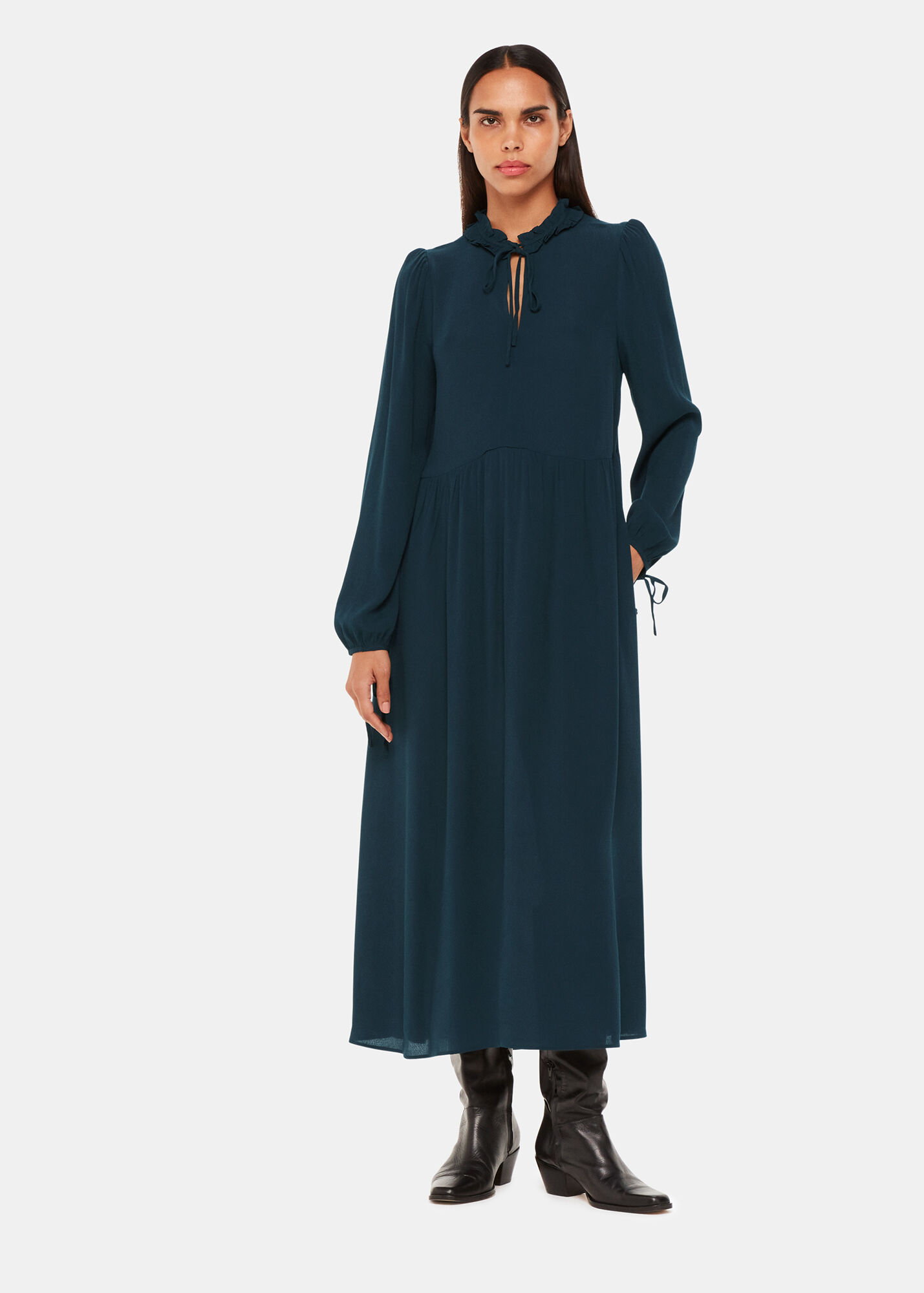 Teal Lyla Trapeze Midi Dress | WHISTLES