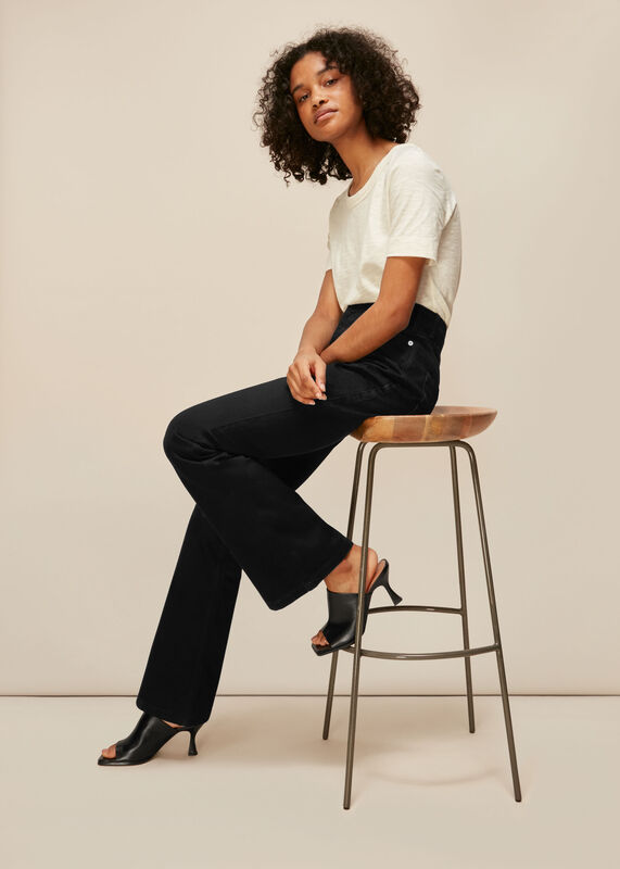 Black Authentic Flared Jean