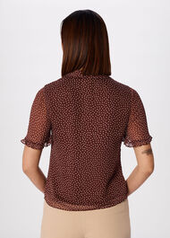 Polka Dot Sheer Sleeve Shirt